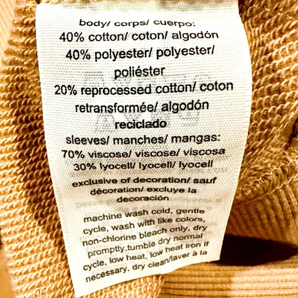 NWOT Tommy Hilfiger Tan Plaid Sleeve Terry Top Sz M - Picture 9 of 12